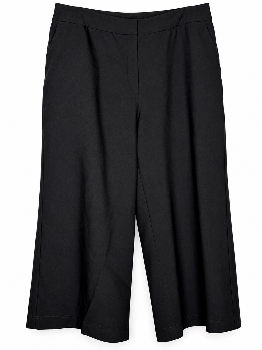 Worthington 20W Black Cropped Wide Leg Pull On Career Pants Stretch